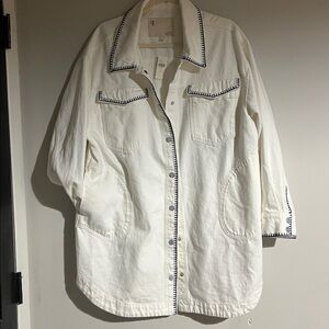 Pilcro Tillie Relaxed Denim Shacket Whipstitch Edition